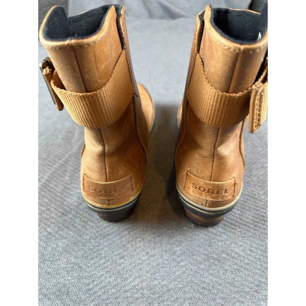 Sorel Addington Strap Boots Women's 7 Elk Brown Leather Waterproof NL2156-286